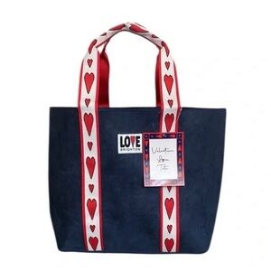 NWT - BRIGHTON DARK BLUE VELVETEEN LARGE LOVE TOTE